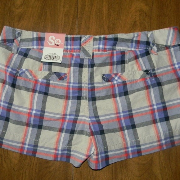 So 7 Shorts Purple, Pink Multi Color Plaid Shorts - Picture 2 of 2